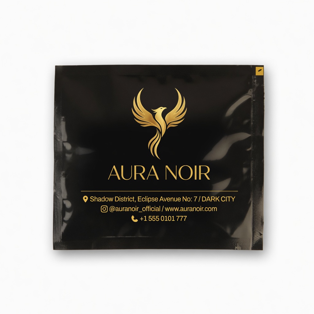 Aura Noir lüks siyah kuşe kağıt ambalaj